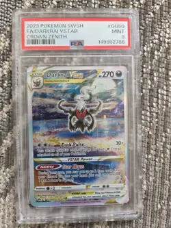 Darkrai VSTAR GG50/GG70 2023 Pokemon SWSH Crown Zenith PSA 9 - Image 1