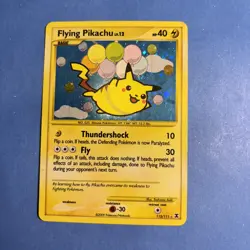 Pokemon TCG Rising Rivals Flying Pikachu Card 113/111 Secret Holo Rare LP - Image 1