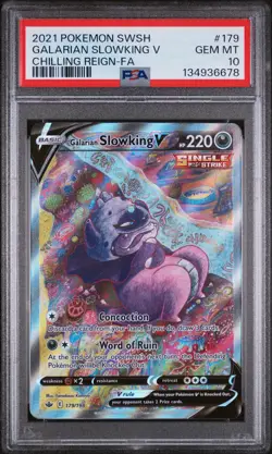 2021 POKEMON SWORD & SHIELD CHILLING REIGN FULL ART/GALARIAN SLOWKING V PSA 10 - Image 1