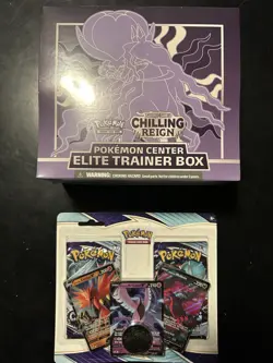 Pokemon Center ETB Chilling Reign Shadow Rider Calyrex with Compensation Packs - Image 1