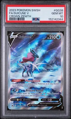 Pokemon Suicune V GG38/GG70 Crown Zenith Galarian Gallery Holo Ultra Rare PSA 10 - Image 1