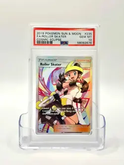 2019 Pokemon TCG—Roller Skater #235 Cosmic Eclipse—Ultra Rare Foil PSA 10 - Image 1