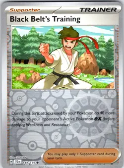 BLACK BELT'S TRAINING 144/159 JOURNEY TOGETHER POKEMON REVERSE HOLO NM/M - Image 1
