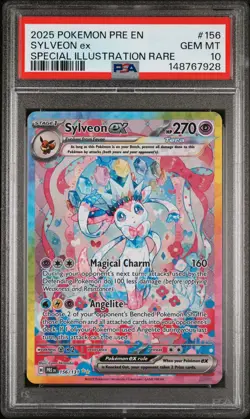 2025 POKEMON PRE EN-PRISMATIC EVOLUTIONS #156 SYLVEON EX PSA 10 - Image 1
