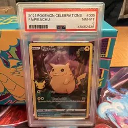 2021 POKEMON CELEBRATIONS 005 FULL ART/PIKACHU PSA 8 - Image 1