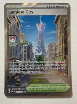 Pokemon TCG Lumiose City Trainer Stadium POR Rare Full Art Holo 111/088 Chikaza… - Image 1