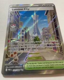 Pokemon TCG Lumiose City Trainer Stadium POR Rare Full Art Holo 111/088 Chikaza… - Image 4