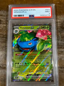 POKEMON 2024 Stellar Crown VENUSAUR EX #001 PSA 9 Mint RARE - Image 1