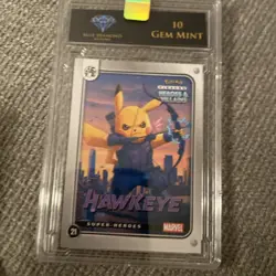 Hawkeye (Pikachu) #21 - Lazer Holo - Heros & Villains Flash Edition - Pokemon - Image 1