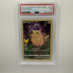 2021 POKEMON CELEBRATIONS #005 FULL ART/PIKACHU PSA 7 NM - Image 1