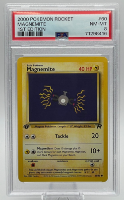 2000 POKEMON ROCKET #60 MAGNEMITE 1ST EDITION PSA 8 NM-MT - Image 1