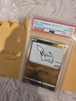 PSA 10 Nagaba Pikachu 208/S-P Promo Japanese Pokemon Card 2021 Yu PCG Campaign - Image 3