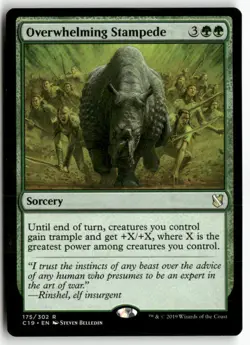 Overwhelming Stampede 175 Rare Commander 2019 Magic: The Gathering LP - Image 1