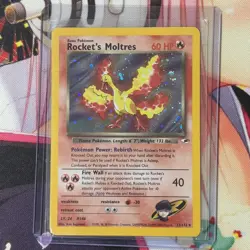 Pokemon Rockets Moltres Holo Rare Card 12/132 Gym Heroes NM - Image 1