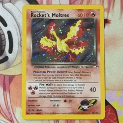 Pokemon Rockets Moltres Holo Rare Card 12/132 Gym Heroes NM - Image 2