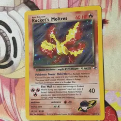 Pokemon Rockets Moltres Holo Rare Card 12/132 Gym Heroes NM - Image 3