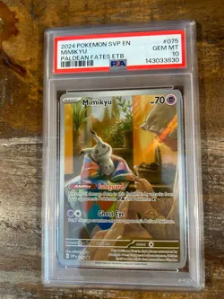 Pokemon 2024 SVP En Promo Paldean Fates ETB MIMIKYU #075 PSA 10 Gem Mint 6 - Image 1