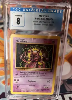 Mewtwo 14/53 Wotc Black Star Pokemon Promo Non holo Grade CGC 8 - Image 1