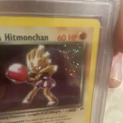 Rocket's Hitmonchan Holo Pokemon Gym Heroes PSA 7 2000 SWIRL - Image 3