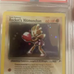 Rocket's Hitmonchan Holo Pokemon Gym Heroes PSA 7 2000 SWIRL - Image 5