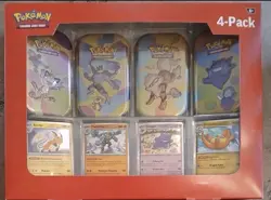Pokemon TCG 151 Mini Tins 4 Pack + 4 Promos Sealed Sam’s Club Exclusive NEW - Image 1