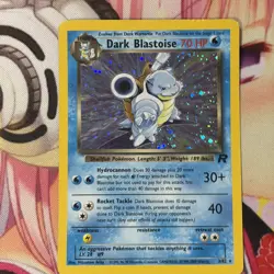 Pokemon Dark Blastoise 3/82 Team Rocket Holo Moderately Played scratches crease - Image 2