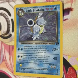 Pokemon Dark Blastoise 3/82 Team Rocket Holo Moderately Played scratches crease - Image 3