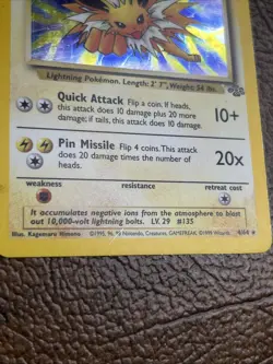 Jolteon - 4/64 - Holo Rare - Unlimited Edition Jungle Pokemon DMG **See Photos* - Image 2