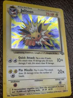 Jolteon - 4/64 - Holo Rare - Unlimited Edition Jungle Pokemon DMG **See Photos* - Image 3