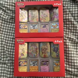 Pokemon 151 Mini Tins 4 Pack + 4 Promos Sealed Sam’s Club NEW - Lot of 2 - Image 1