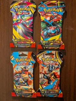 Pokemon TCG Mega Evolution Sleeved Booster Pack Art Bundle [Full Art Set of 4] - Image 1