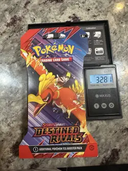 Pokemon Destined Rivals HEAVY 32.81g! Sleeved Booster -Possible GODU - Image 1