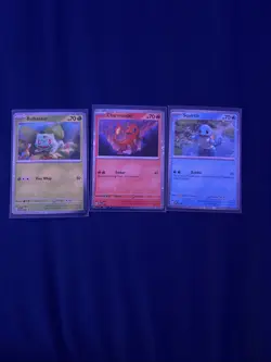 Bulbasaur Charmander Squirtle 151 Poster Promos 046 047 048 Pokemon TCG - Image 1