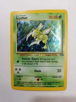 Scyther 10/64 Pokemon TCG Jungle Unlimited Holo Rare - LP - Image 1