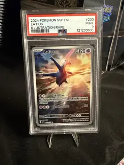 2024 POKEMON SSP EN-SURGING SPARKS ILLUSTRATION RARE #203 LATIOS PSA 9 - Image 1