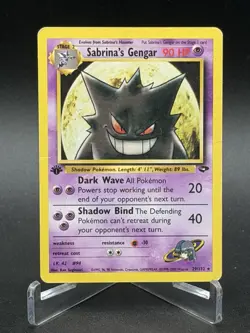 Sabrina's Gengar 29/132 - 1st Edition Rare Pokemon Gym Challenge - HP/DMG - Image 1