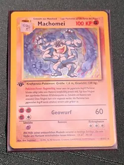 Pokemon Karte TCG Machomei 8/102 Basis Set Holo Vintage Rare GD Deutsch - Image 3