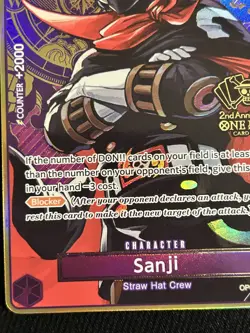 Sanji Japanese 2nd Anniversary Set English Promo One Piece NM - Image 3