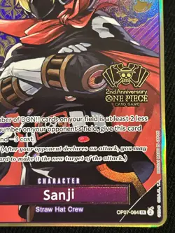 Sanji Japanese 2nd Anniversary Set English Promo One Piece NM - Image 4