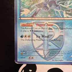 Glaceon Team Plasma Holo Rare Pokemon Card Plasma Freeze 23/116 90 HP Stage 1 - Image 3