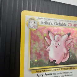 Pokemon TCG Erika's Clefable Gym Heroes Holo Rare Card 3/132 HP Condition - Image 3