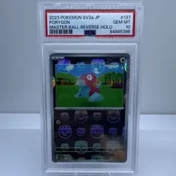 Pokemon 2023 SV2a Card 151 Porygon 137/165 Master Ball Reverse Holo PSA 10 - Image 1