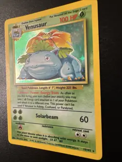 Pokemon TCG Venasaur Holo Rare Card 15/102 Base Set - Image 5