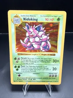 Pokemon Nidoking TCG Base Set Holo Shadowless Rare Card 11/102 - Image 2