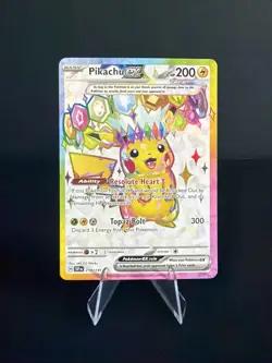 Pokemon Pikachu ex 219/191 Ultra Rare Full Art Holo Sv08: Surging Sparks TCG - Image 1