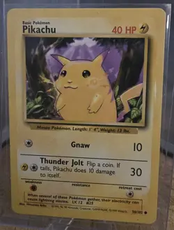 1999 Pokemon Base Set Unlimited Shadowless Pikachu Yellow Cheeks #58/102 NM - Image 1