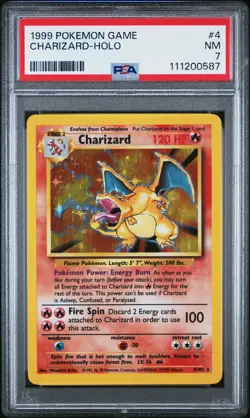 1999 POKEMON GAME #4 CHARIZARD-HOLO PSA 7 - Image 1