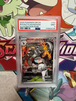 PSA 9 Pokemon Team Rocket's Houndoom 191/182 Illustration Rare - Destined Rivals - Image 1