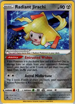 Radiant Jirachi 120/195 - Pokemon SWSH12: Silver Tempest - Radiant Rare (NM) - Image 1