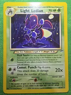 2002 POKEMON TCG NEO DESTINY 24/105 LIGHT LEDIAN UNLIMITED RARE NEAR MINT - Image 1